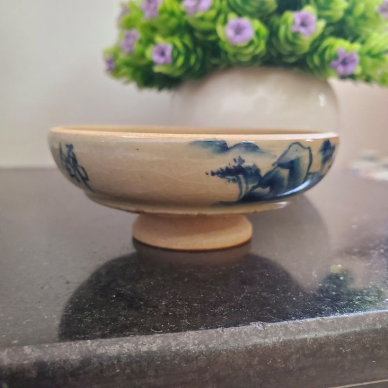 Chén chủ vẽ tay dòng chén tròn chân cao Triều Châu