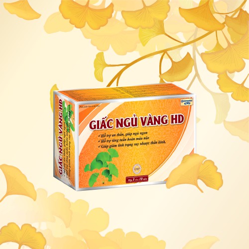 Viên uống GIẤC NGỦ VÀNG HD hỗ trợ thần kinh, giúp ngủ ngon – Hộp 30 viên