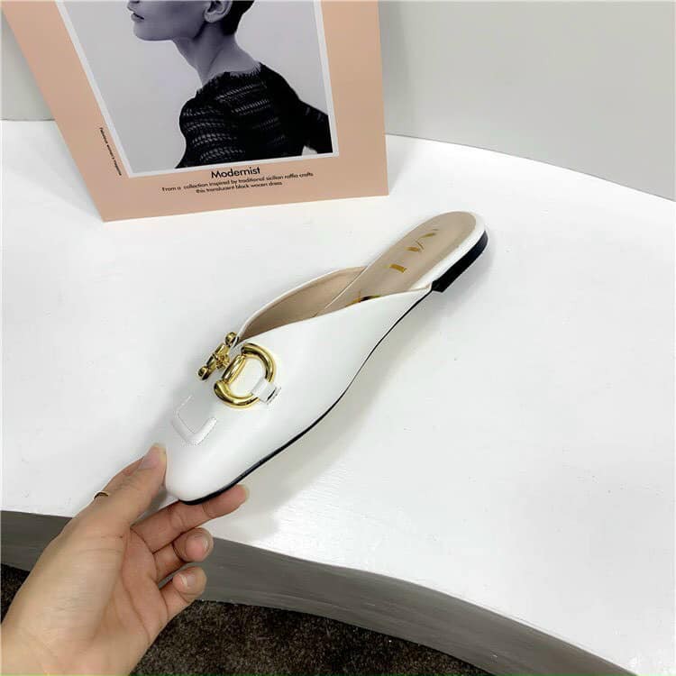 Giày sục nữ mũi vuông, CHẤT DA PU GIẢ VÂN RẮN, kèm ảnh thật | BigBuy360 - bigbuy360.vn