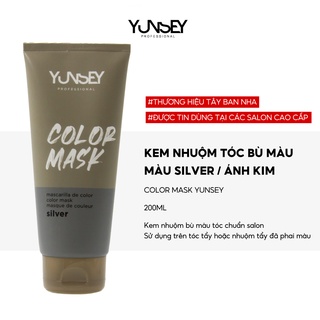 Kem nhuộm dưỡng tóc màu Bạch Kim Silver Color Mask Yunsey 200ml