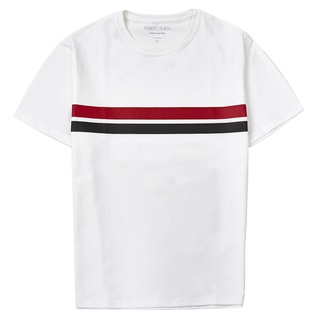Áo thun nam cổ tròn 100% cotton Premium chính hãng PERFECTMEN sọc ngang đỏ đô, đen, trẻ trung, lịch lãm, vải xuất xịn