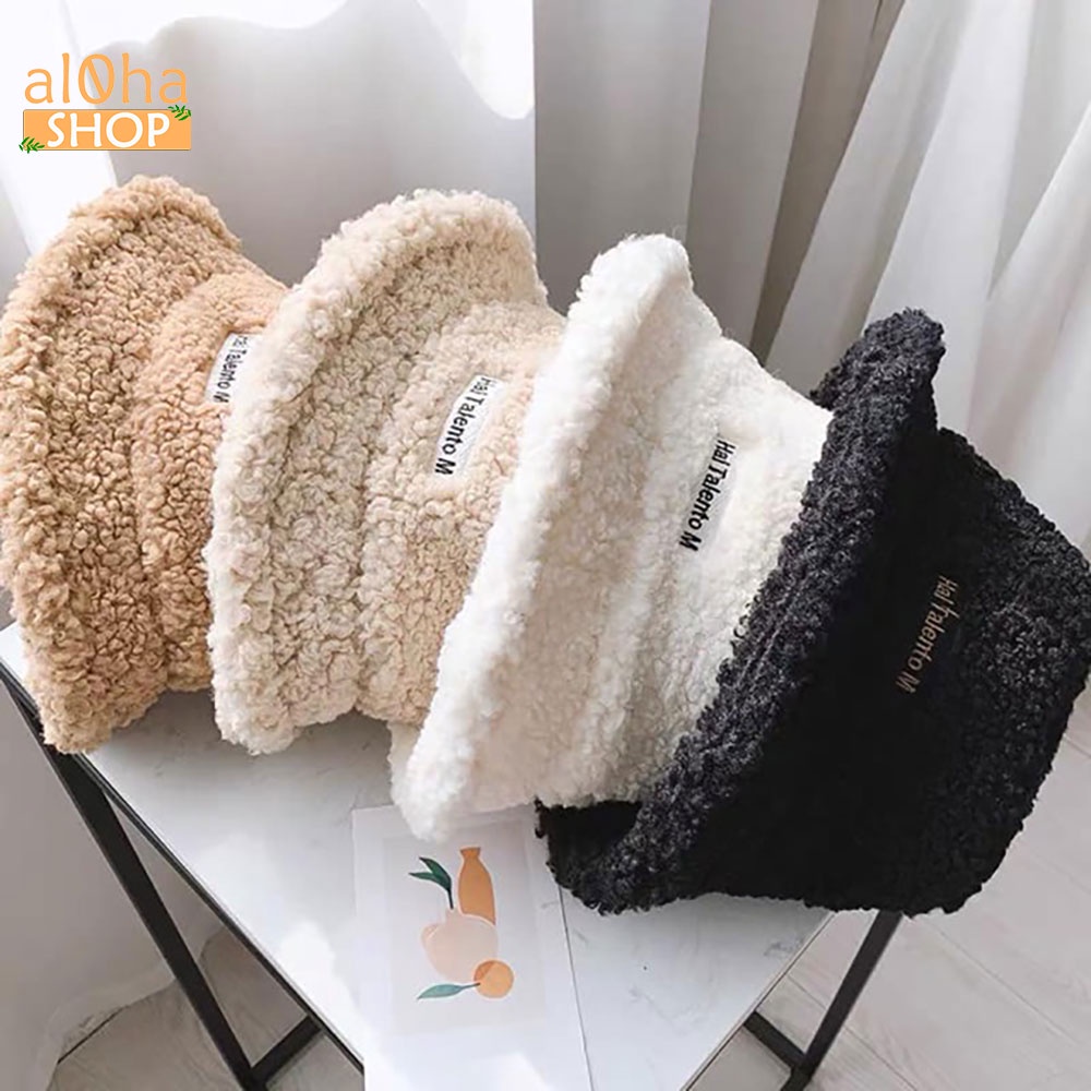 Nón bucket lông cừu - mũ tai bèo Ulzzang phong cách Hàn - al0ha Shop