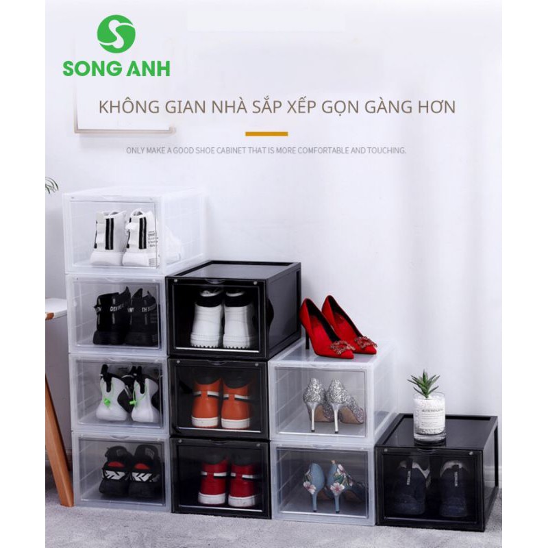 [💥GIÁ XƯỞNG💥] HỘP ĐỰNG GIÀY NHỰA BIG SIZE CHẤT LƯỢNG CAO 2 MÀU CHO KHÔNG GIAN CHẬT HẸP