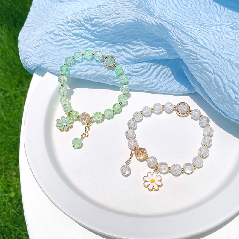 Vòng đeo tay đính hạt pha lê đơn giản thời trang hàn quốc