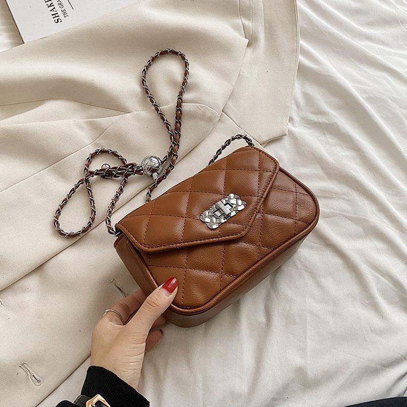 Ielgy Túi Đeo Vai Hình Vuông Cỡ Nhỏ Phối Dây Đeo Sợi Xích Phong Cách Cổ Điển Thời Trang Cho Nữ