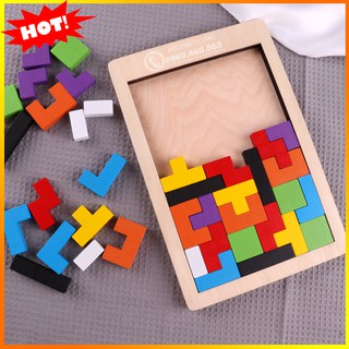 Bộ xếp hình xếp gạch gỗ. đồ chơi trí tuệ thông minh.