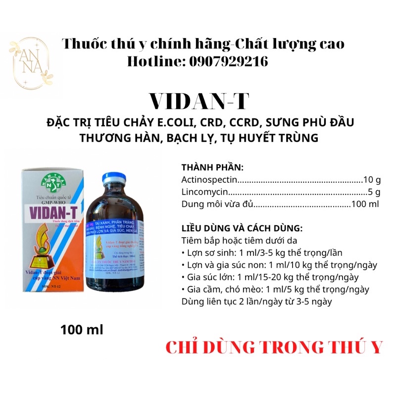 VIDAN T NĂM THÁI CHAI 20ML, 100ML