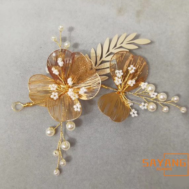 Dây Hoa Cài Tóc Đính Ngọc Trai Sang Trọng Cho Cô Dâu