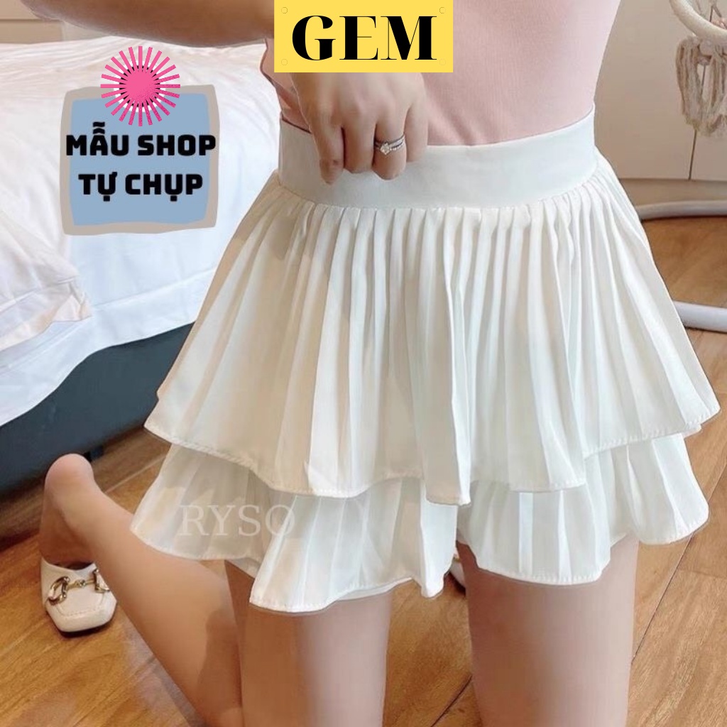 Chân váy xếp ly công sở ngắn xòe 2 tầng