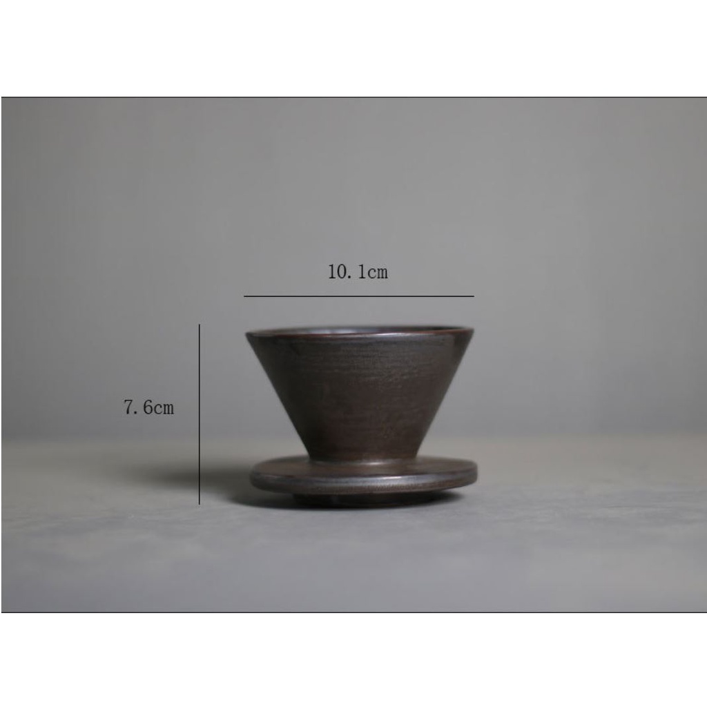 Bộ phễu pha cà phê Pour over V60 men giả cổ phong cách gốm Nhật