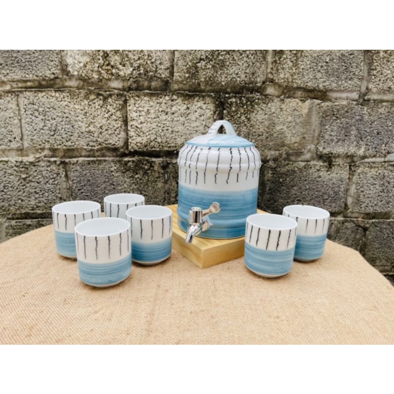 Bình đựng nước họa tiết gốm sứ Bát Tràng dung tích 1,5 lít