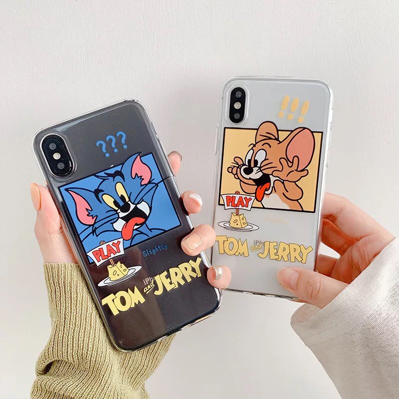 Ốp Iphone Dẻo trong in hình Tom và Jerry Play Iphone 5s/6/6plus/6s/6s plus/6/7/7plus/8/8plus/x/xs/xs max