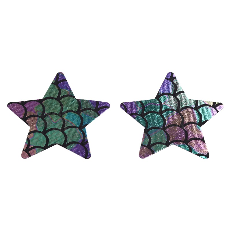 Youyo Miếng Bọc Nhũ Hoa Ngực Họa Tiết Vảy Cá Lấp Lánh Nhiều Màu Sắc Dùng Một Lần