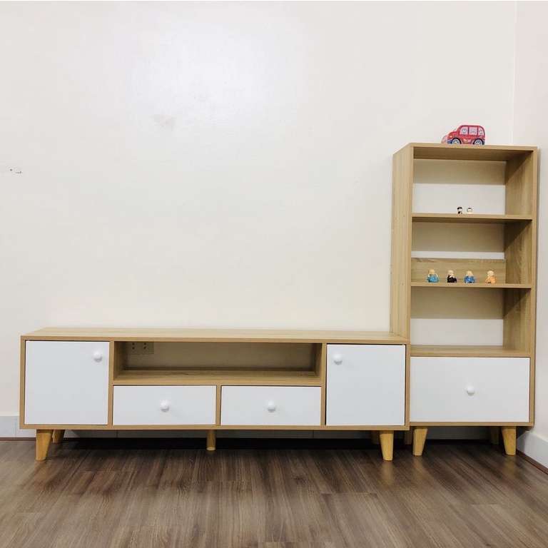 Tủ kệ để đồ vân gỗ phòng ngủ phòng sách phong cách hiện đại - gp144
