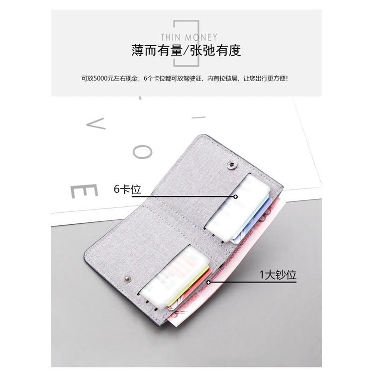 Ví Canvas Ngắn Đựng Thẻ Phong Cách Doanh Nhân Thời Trang Cho Nam 2022
