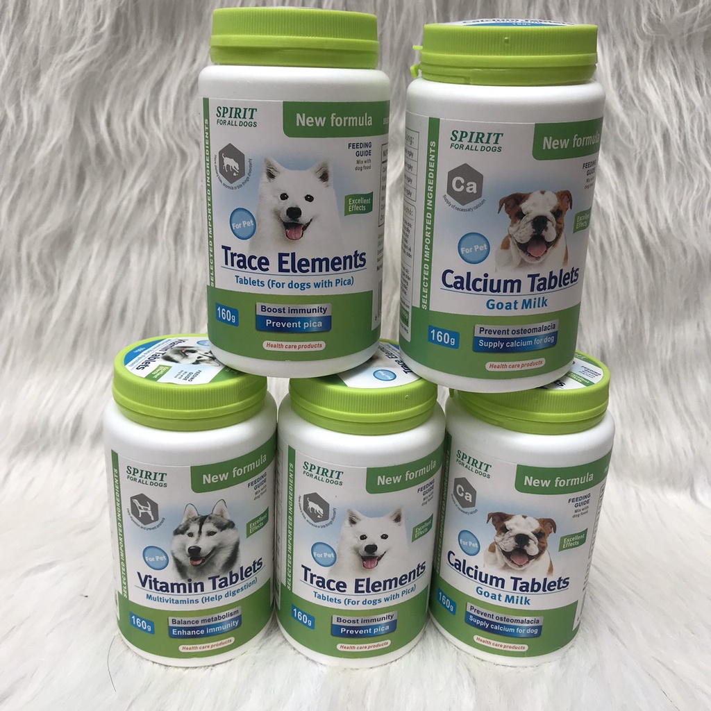 Thực phẩm bổ xung Vitamin, Canxi, Khoáng cho chó mèo Spirit Hộp 150 viên