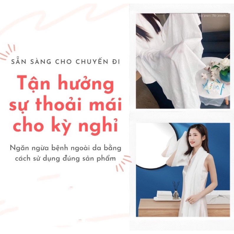 Khăn Tắm Nén Du Lịch 70*140 cm Bằng Cotton Dùng Một Lần  Khăn Tắm Nén Cao cấp Tiện Lợi Freeship