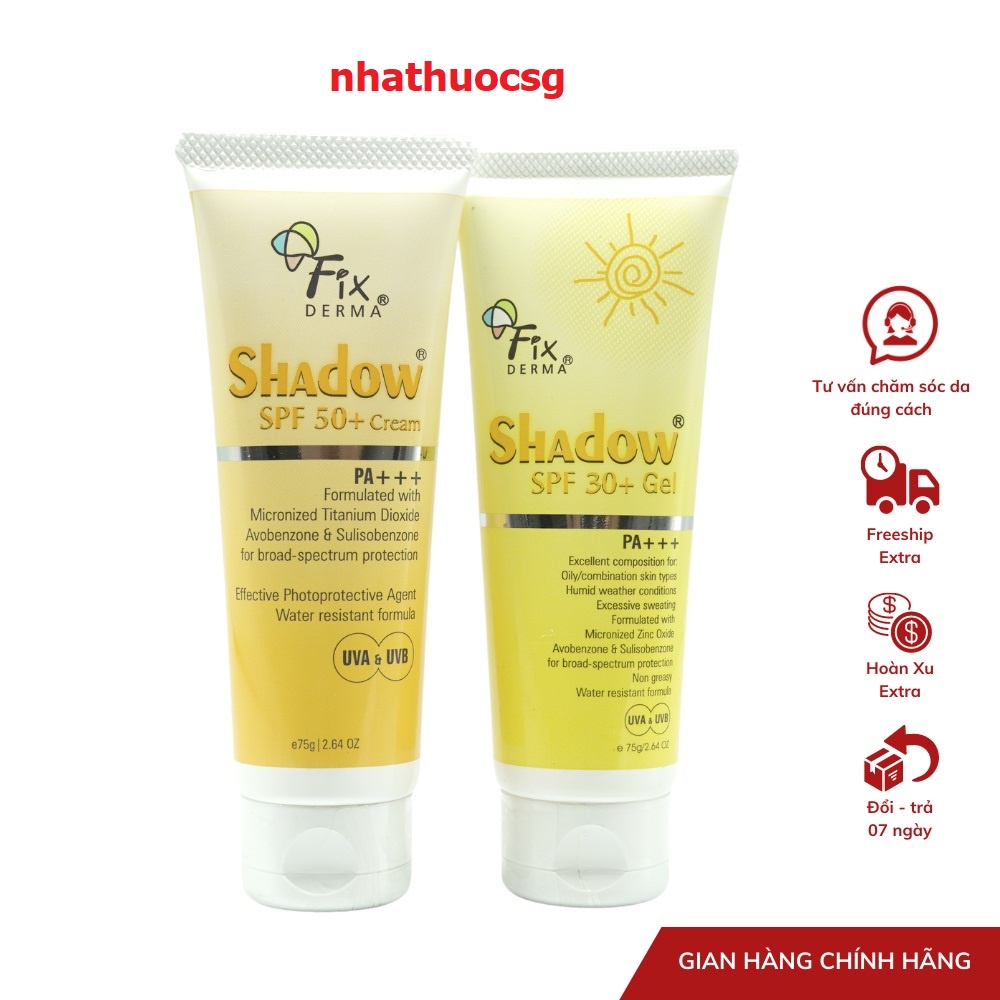 [CHÍNH HÃNG] Kem Chống nắng fixderma Shadow SPF 50+ / 30+