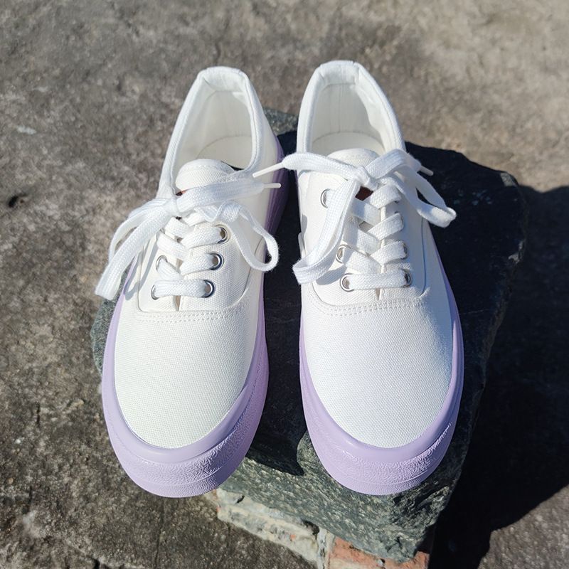 Giày ulzzang đế bằng tone màu tím pastel nhẹ nhàng