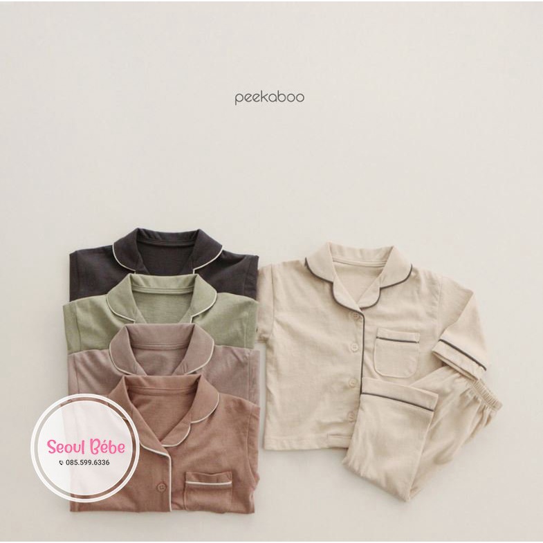 Set đồ ngủ mặc nhà cho bé Pyjama Peony Peekaboo made in Korea