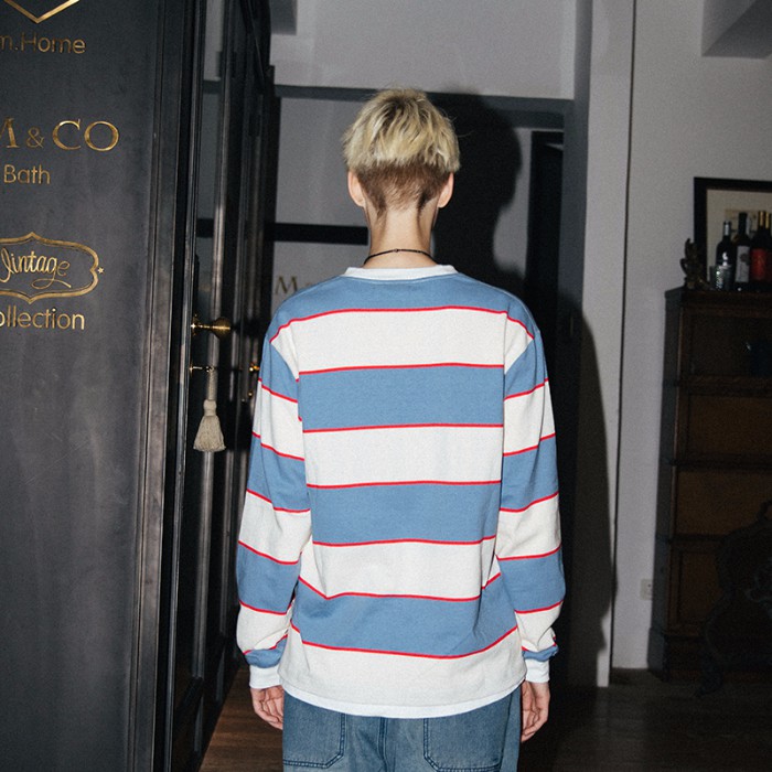 Áo dài tay in họa tiết kẻ sọc thời trang Hàn Quốc cá tính cho nam và nữ | BigBuy360 - bigbuy360.vn