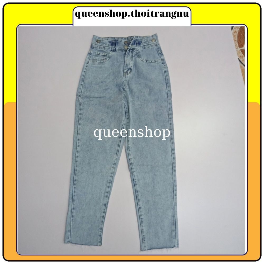Quần bò nữ bagy ống côn , quần jeans nữ ống suông dáng đẹp Queenshop