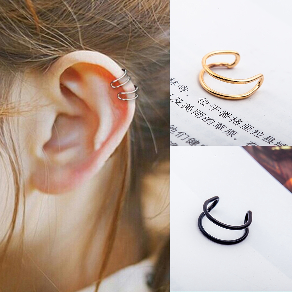 ✨ 【✅COD】 ✨Khuyên Tai Kim Loại Hình Chữ U Đơn Giản Thời Trang
