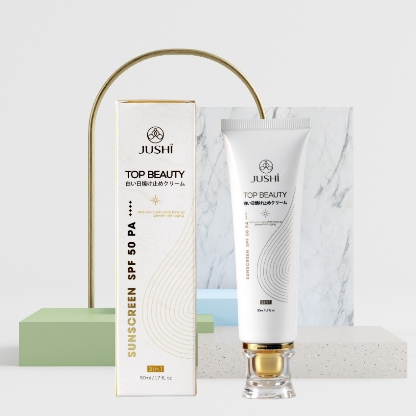 Kem Chống Nắng Top Beauty Jushi Bảo Vệ Làn Da Tối Ưu Chiết Xuất Từ Thành Phần Thiên Nhiên, Chống Mồ Hôi Và Nước