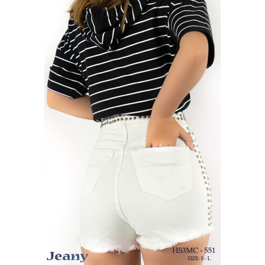 Quần Jean Short Siêu Cao Trắng J0079