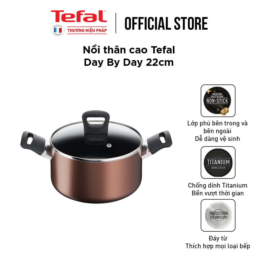 Nồi thân cao Tefal Day By Day 22cm