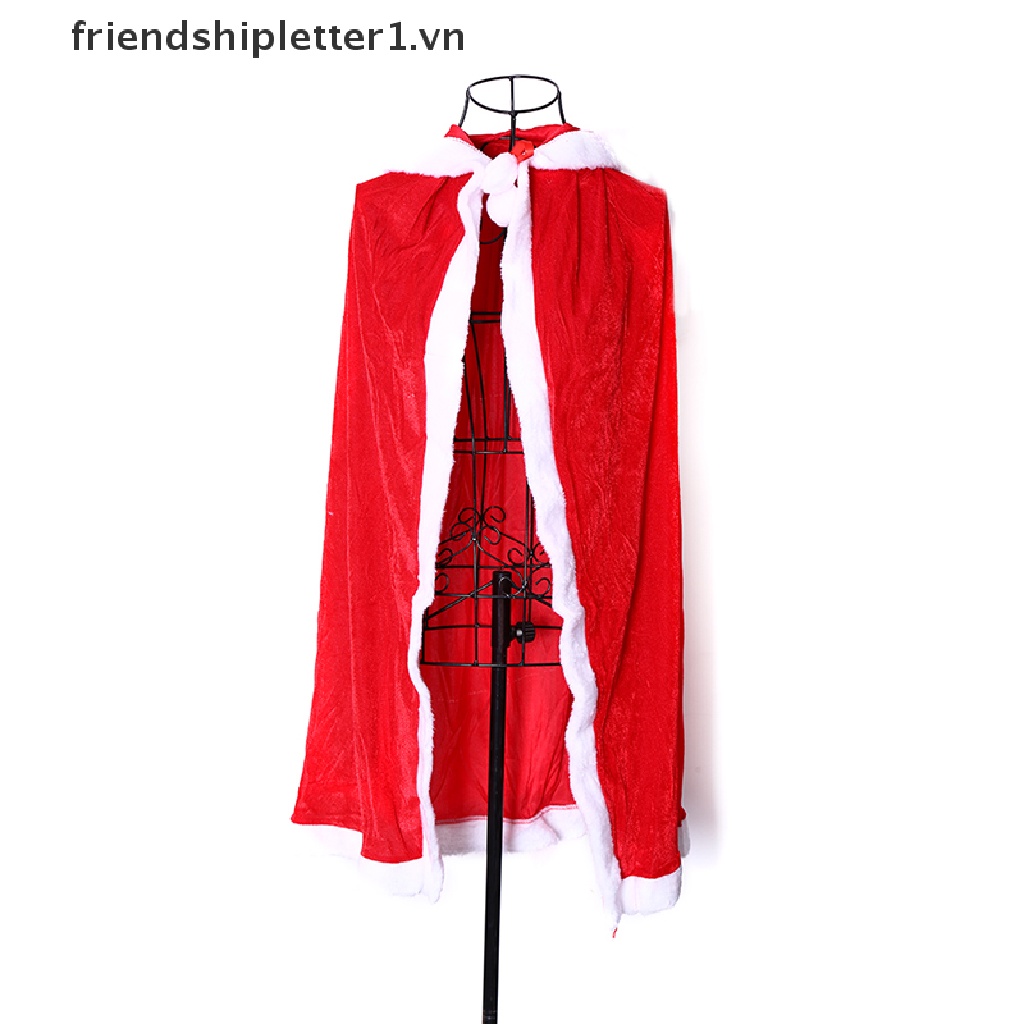 【Friendshipletter1.vn】 Áo choàng ông già nô-en có mũ trùm đầu màu đỏ mùa đông cho nữ | BigBuy360 - bigbuy360.vn