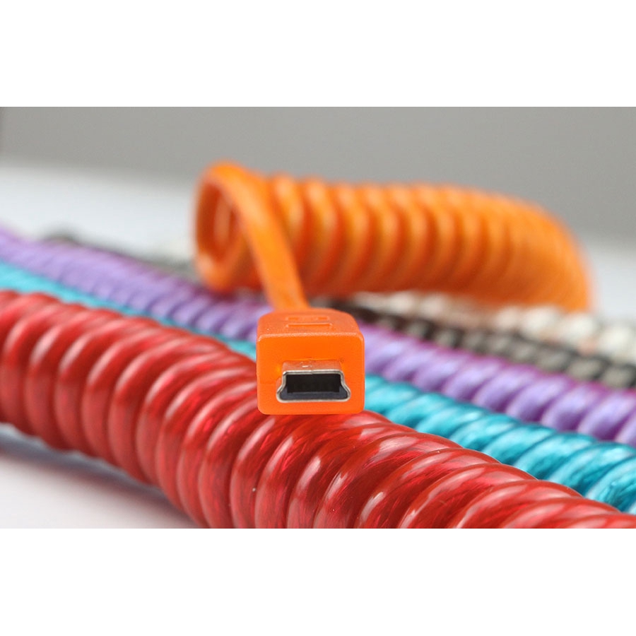 Dây cáp xoắn Mini USB cao cấp Lindy Coiled Cable 2m