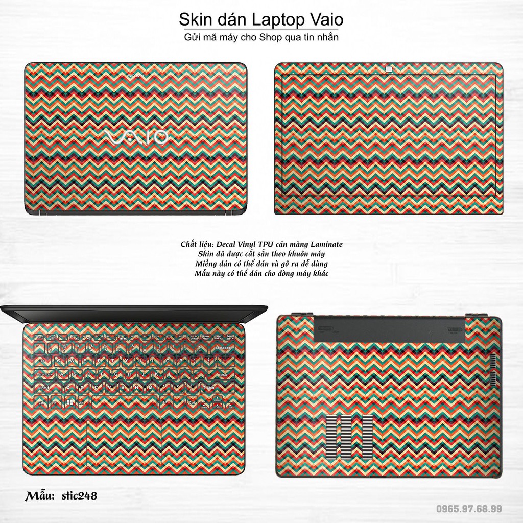 Skin dán Laptop Sony Vaio in hình Chevron - stic249 (inbox mã máy cho Shop)