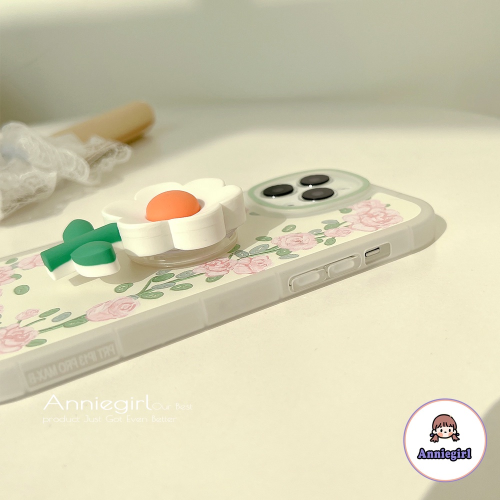 Ốp Điện Thoại TPU Mềm Siêu Mỏng Họa Tiết Hoa Hồng Cổ Điển Gắn Giá Đỡ Chống Sốc Cho IPhone 13 12 11 Pro Max X XR 8 7 Plus
