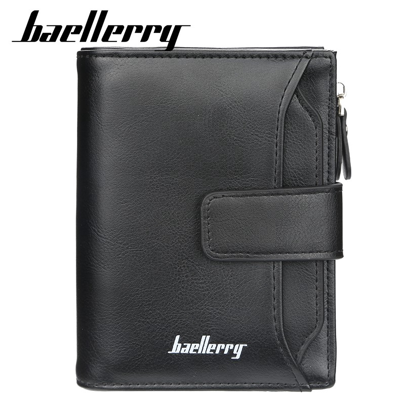 COD✔ Baellerry Wallet Men's Short Section Korean Fashion Multi-card Zipper Wallet