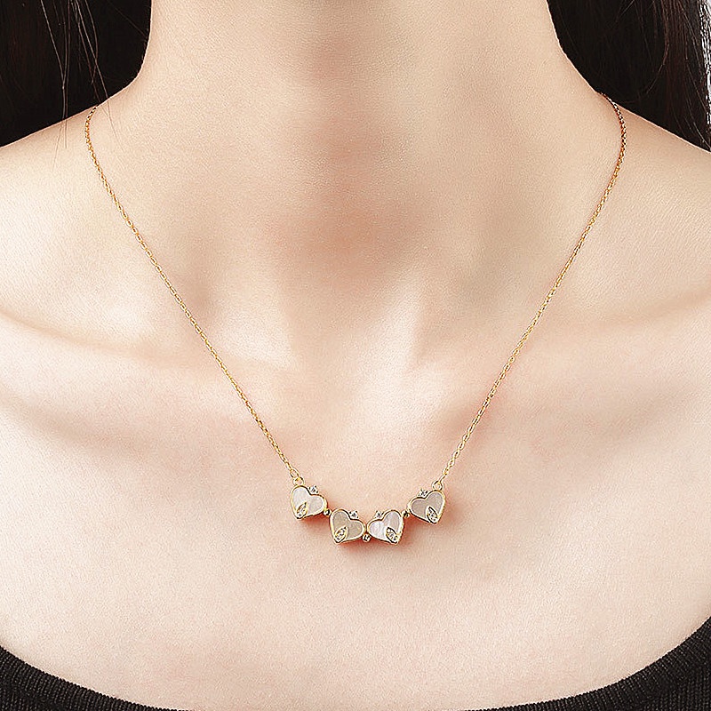 Vòng Cổ Choker Đính Nút Nam Châm Hình Trái Tim Lãng Mạn Cho Nữ