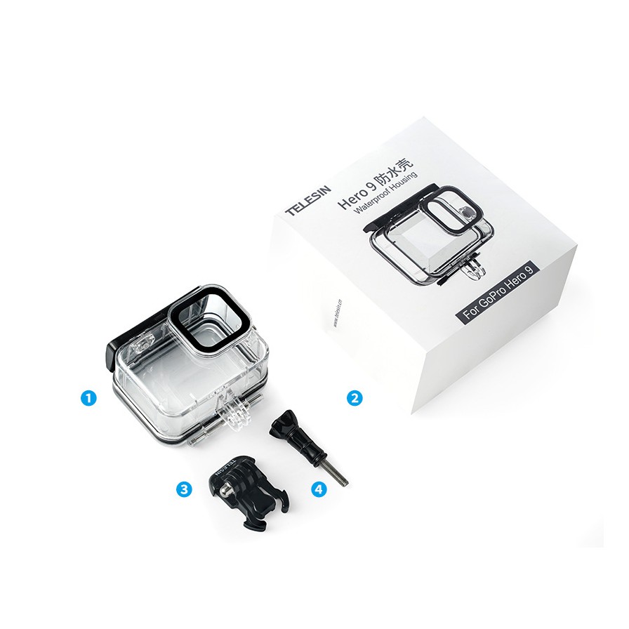 [Rẻ vô địch] Case chống nước Gopro 9 Telesin chống nước cao cấp lên tới 45m