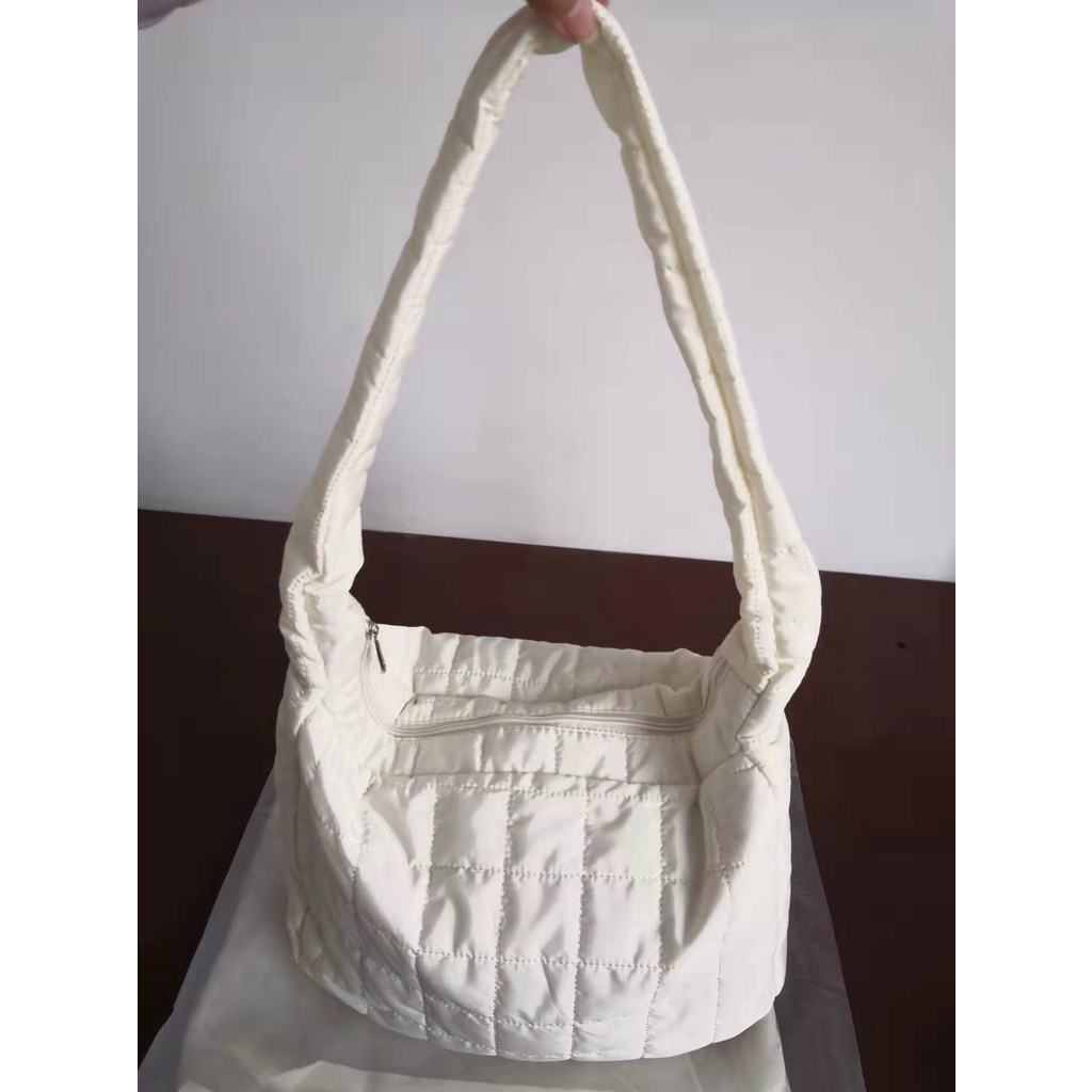 Neon074 Túi đeo vai có dung tích lớn Phong cách  đơn giản nhẹ nhàng thiết kế xếp ly Messenger để sử dụng hàng ngày Đi du lịch mua sắm