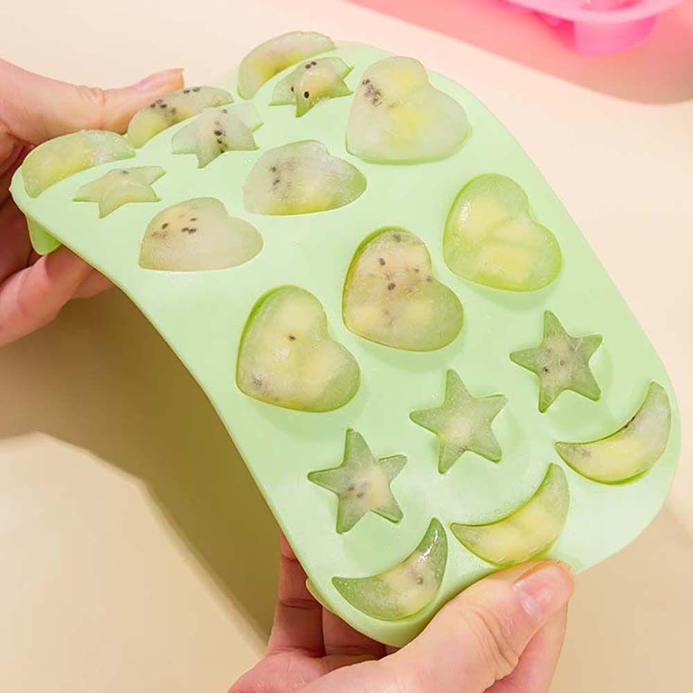 Khuôn Silicone Làm Đá Viên Hình Trái Tim / Mặt Trăng / Ngôi Sao 3D