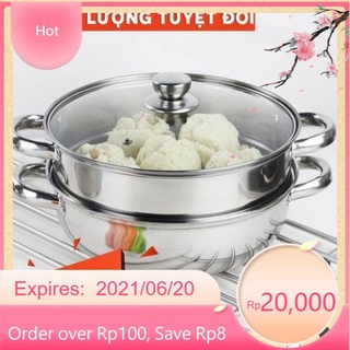 Nồi hấp đa năng 2 tầng 28cm Xửng hấp inox 2 ngăn Tiện Lợi