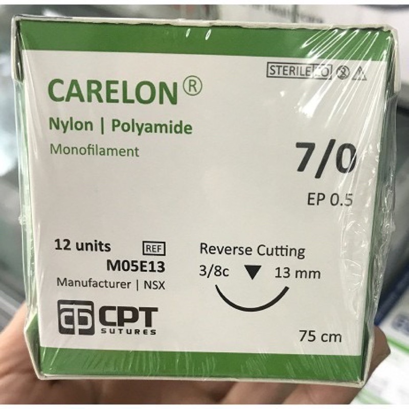 CHỈ NHẤN MÍ CARELON ( NYLON) 7/0 H12 tép( giá lẻ 1 tép)