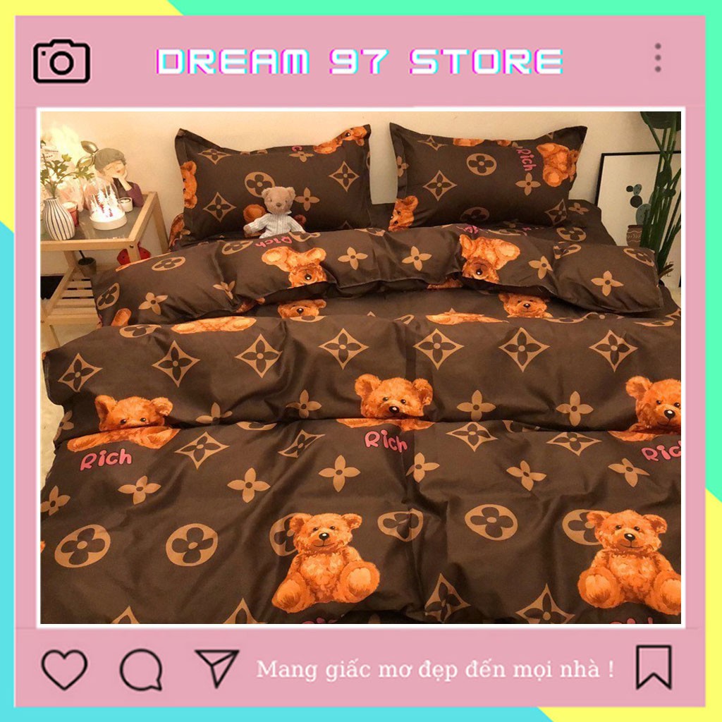 Bộ ga giường 4 món Cotton Poly Louis Vuitton Dream 97 Store chăn ga Hàn Quốc đủ size