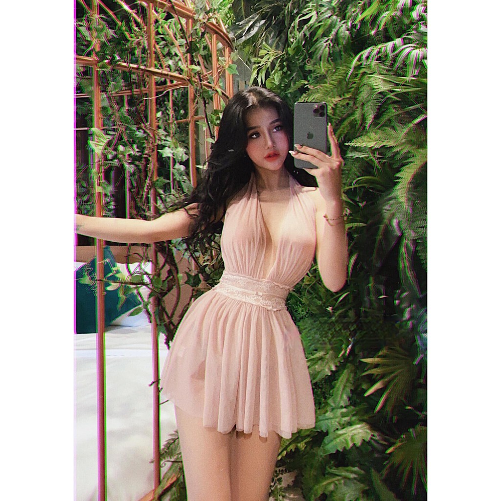 Đồ Ngủ Sexy Nữ|Váy ngủ QCCC loại 1❣️[Freeship+Chất Đẹp]❣️Lụa Gợi Cảm Quyến Rũ(M38)