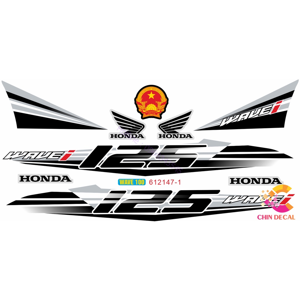 ❍Tem rời WAVE ALPHA 100 VS 50cc Phong cách 125i Nhiều lựa chọn màu ( Tem 3 lớp chống nước chống bay màu 612147)