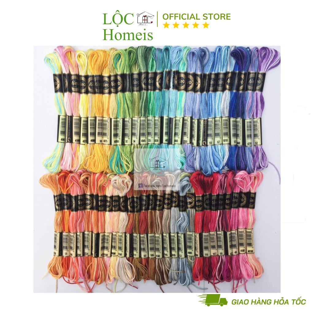 [Chọn màu] Chỉ Loang Airo - Chỉ thêu Cotton - LỘC Homeis