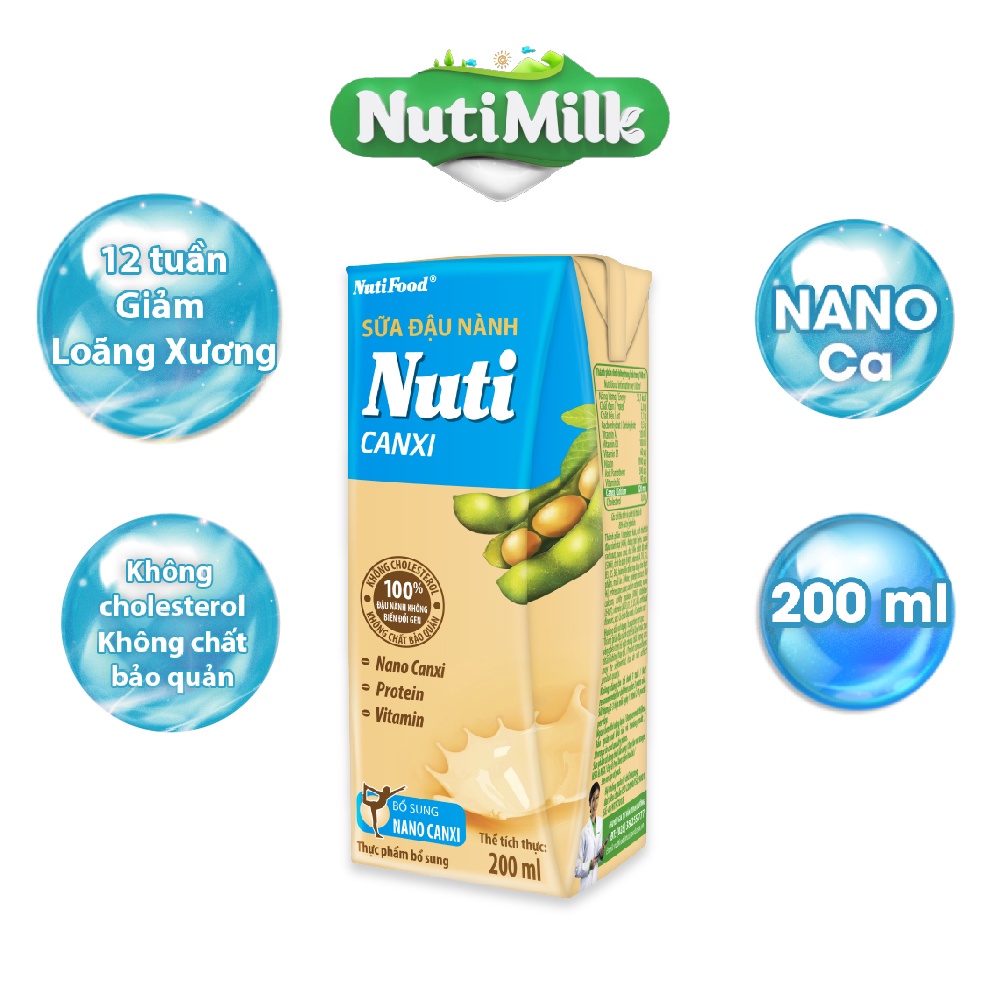 Thùng 36 hộp Sữa đậu nành Canxi Hộp 200ml