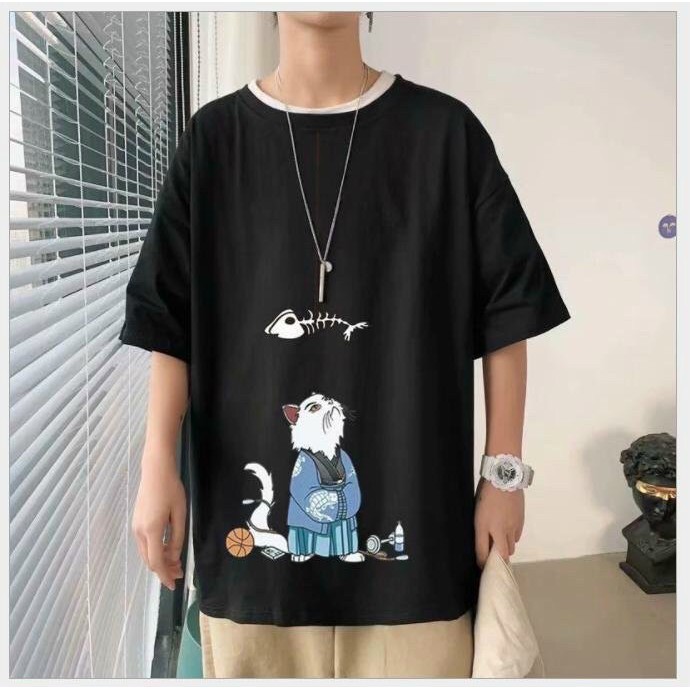 Áo thun VÕ SƯ MEW tay lỡ cực chất unisex from rộng cao cấp bền màu 1Kenz