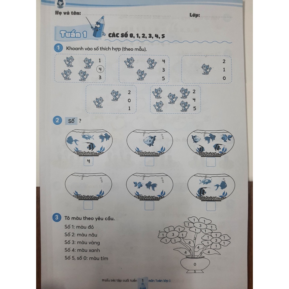 Sách - Phiếu bài tập cuối tuần môn Toán lớp 1