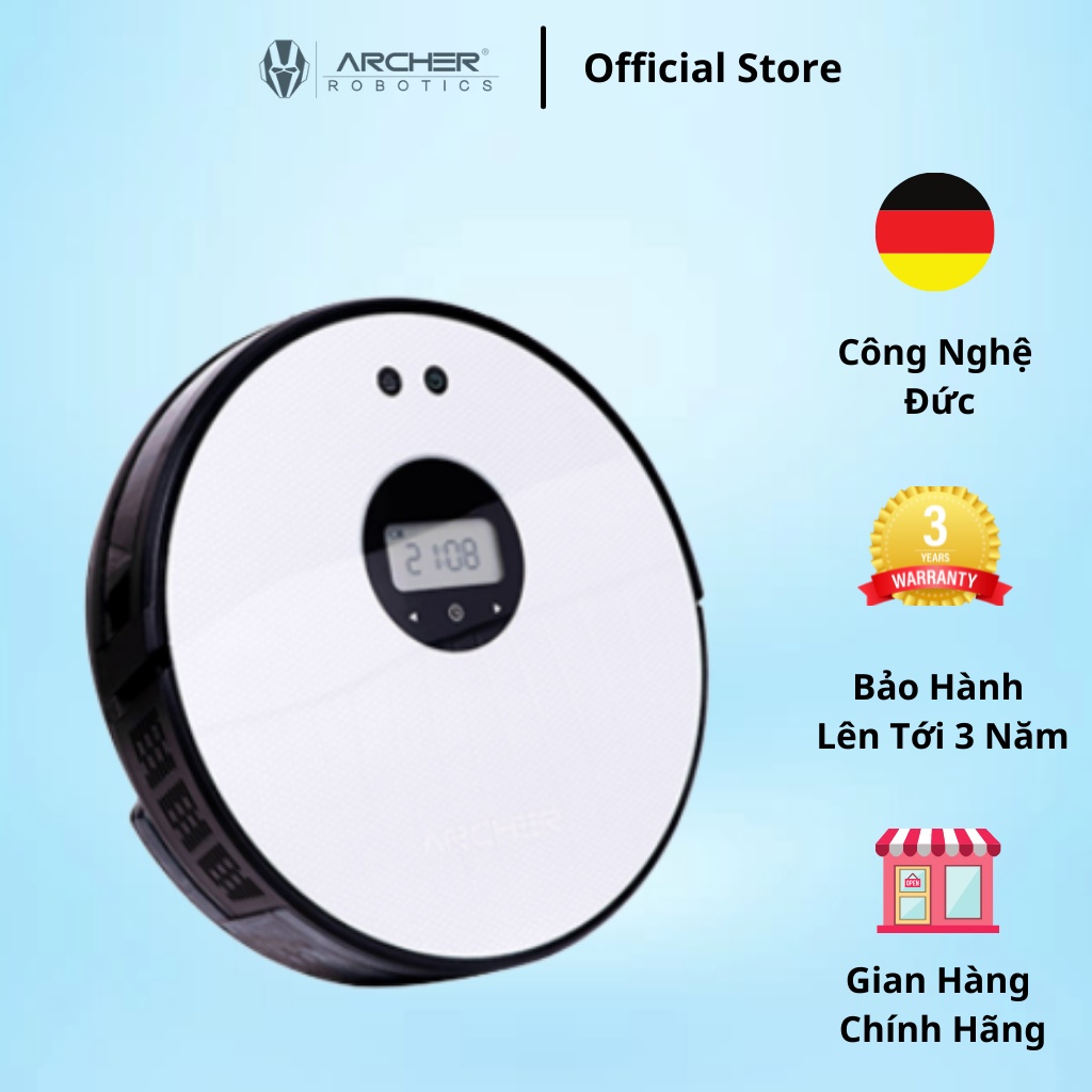 Robot Hút Bụi Lau Nhà Archer Tự Động Thông Minh - Máy Hút Bụi Điều Khiển Từ Xa Công Nghệ Đức Công Suất Mạnh Mẽ