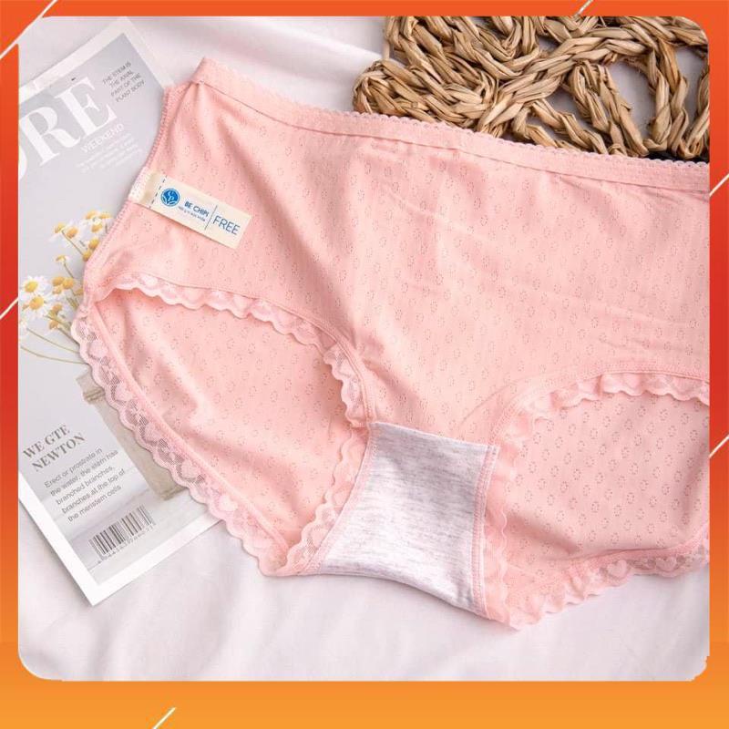 Quần lót nữ chất liệu thông hơi cao cấp viền ren thoáng khí kháng khuẩn nâng mông Q2348